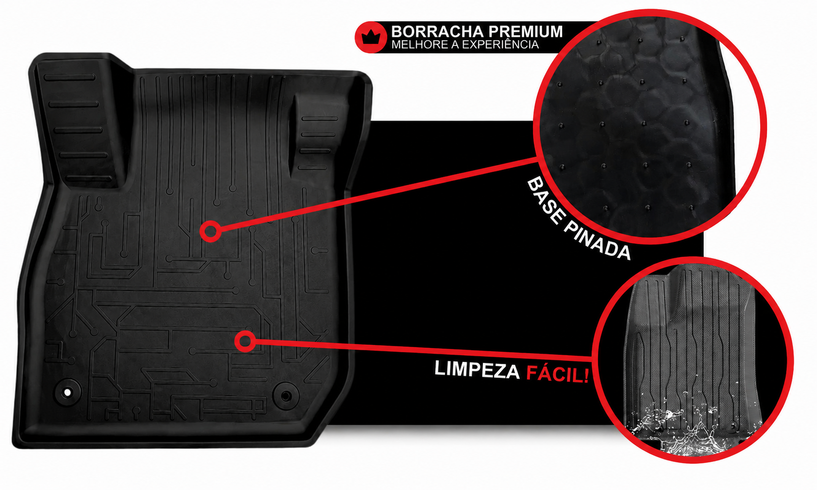 Borracha premium base pinada